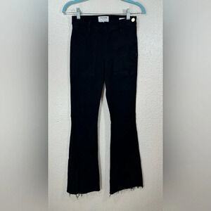 Frame Le Flare de Francoise Jeans Black Side Zip Cotton Blend Pockets Women’s 27